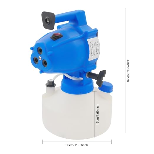 4 L Electric ULV Fogger 1.06 Gallon Sprayer Machine with 3 Nozzle, Portable Cold Fogger with Adjustable Flow Rate & Spray Angle, 26 FT Spraying Distance for Home Hotel Garden Patio (Indoor Outdoor)