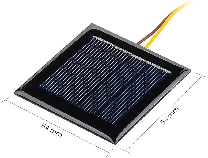 AOSHIKE 10Pcs 2V 130mA Micro Solar Panels Photovoltaic Solar Cells with Wires Solars Epoxy Plate DIY Projects Toys 54mm x 54mm/2.13" x 2.13"