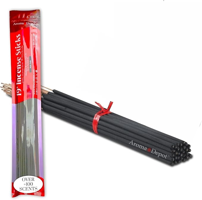 Aroma Depot 19'' Sweet Grass Type Most Exotic Incense Sticks. One Bundle Approx 27 to 30 Sticks, Jumbo 19 inch Long, Natural 19'' Extra Large Incense Sticks. Burns for 3 to 4 Hours Each. Long Lasting
