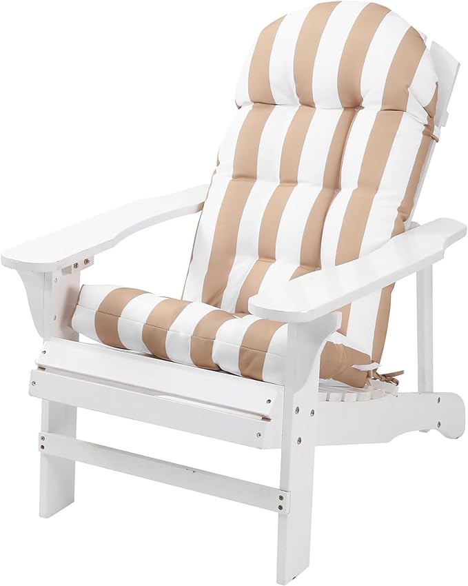 Enipate Weather Resistant Adirondack Chair Cushions Set of 2 High Back Indoor Outdoor Patio Tufted Lounge Cushion Seat Pads