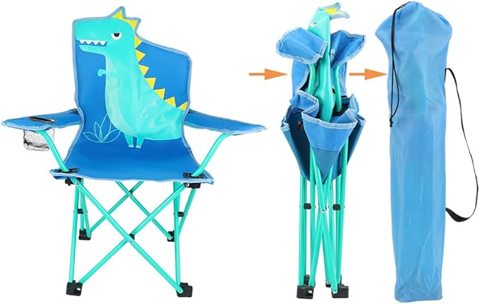 KABOER Kids Outdoor Folding Lawn and Camping Chair with Cup Holder and Carrying Bag, Children's Camping Chairs