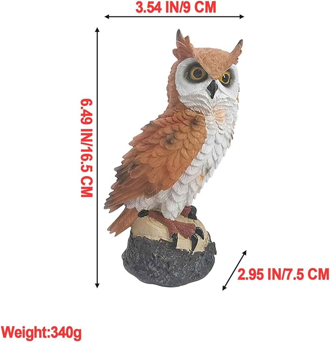 Resin Owl Decor Statue, Owl Props Owl Statues Home Decor Outdoor Owls to Keep Birds Away Owl Props Desktop Decoration for for Home Living Room Outdoor Garden