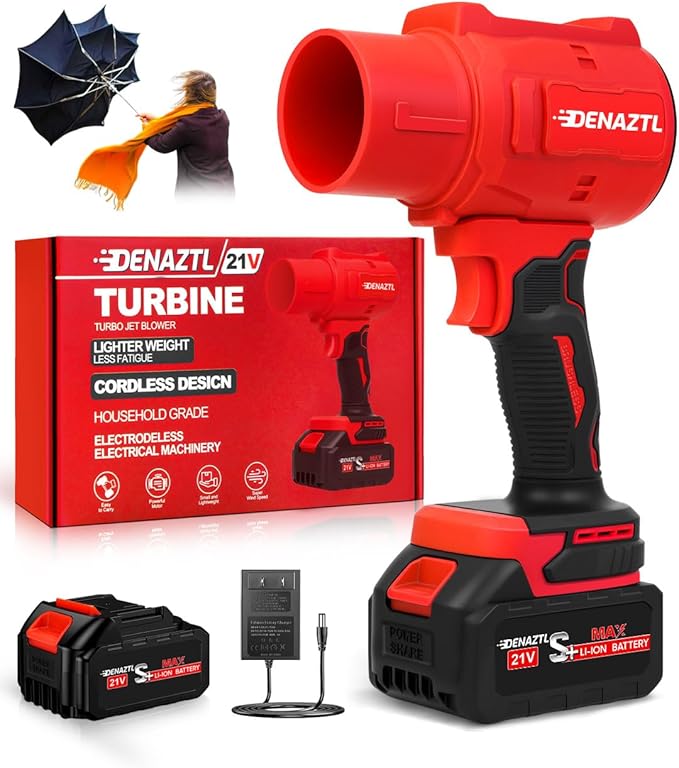 Electric Handheld Leaf Blower Cordless with 2X 4.0Ah Batteries and Charger, 650CFM 160MPH, 2 Extended Nozzles, Portable Mini Lightweight for Seniors Gift, Yard,Patio,Gutter,Lawn Care, Garden Tool