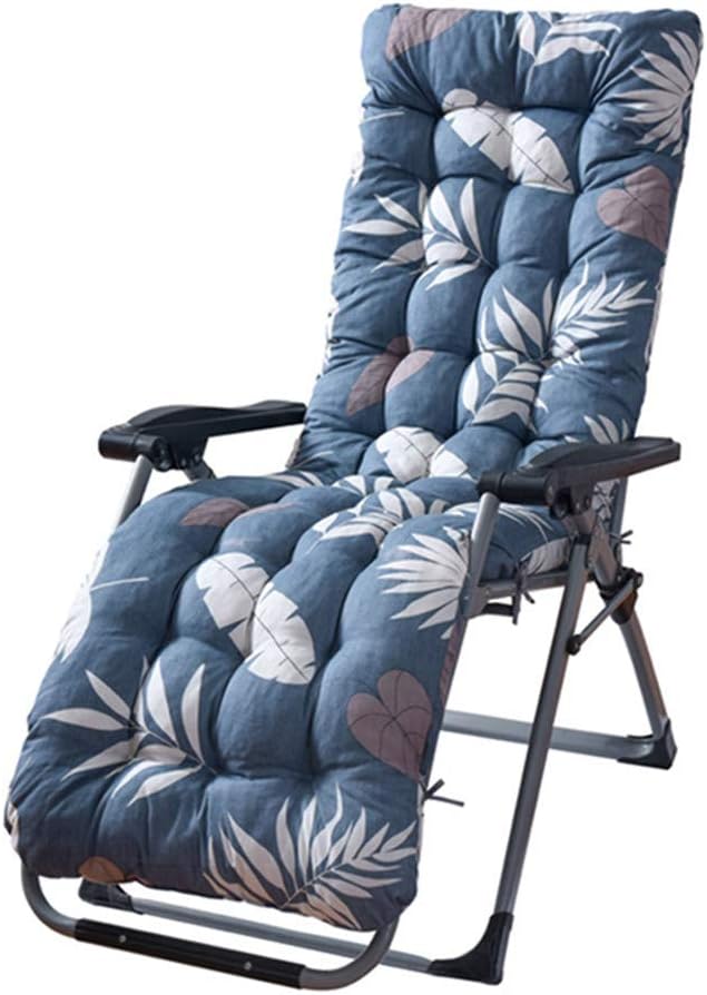 67 Inch Patio Lounge Chair Cushion, Indoor/Outdoor Floral Printed Lounger Cushions with Ties and Top Cover Non-Slip High Back Chair Cushions