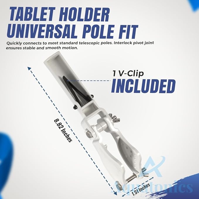 Heavy Duty Pool Tablet Holder – ABS and Stainless Steel Construction, EZ Clip Handle, Adjustable Wing Screw – Replaces 542068, Fits 3 Inch Tablets for Cleaning Stains with Telescopic Pole