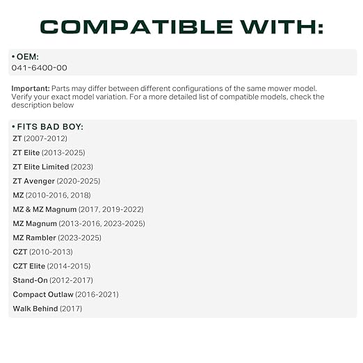 UDC Parts 041-6400-00 Pump Belt Replacement for Bad Boy MZ Magnum ZT Elite ZT Avenger CZT Outlaw Stand-On Compact Outlaw 041640000 / Mower Drive Belt/Aramid Cord / 66.25 inches