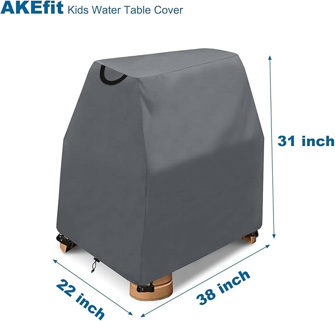 AKEfit Kids Water Table Cover Fits Rain Showers Splash Pond Water Table for Toddlers, Waterproof Dustproof Outdoor Toys Cover, Grey