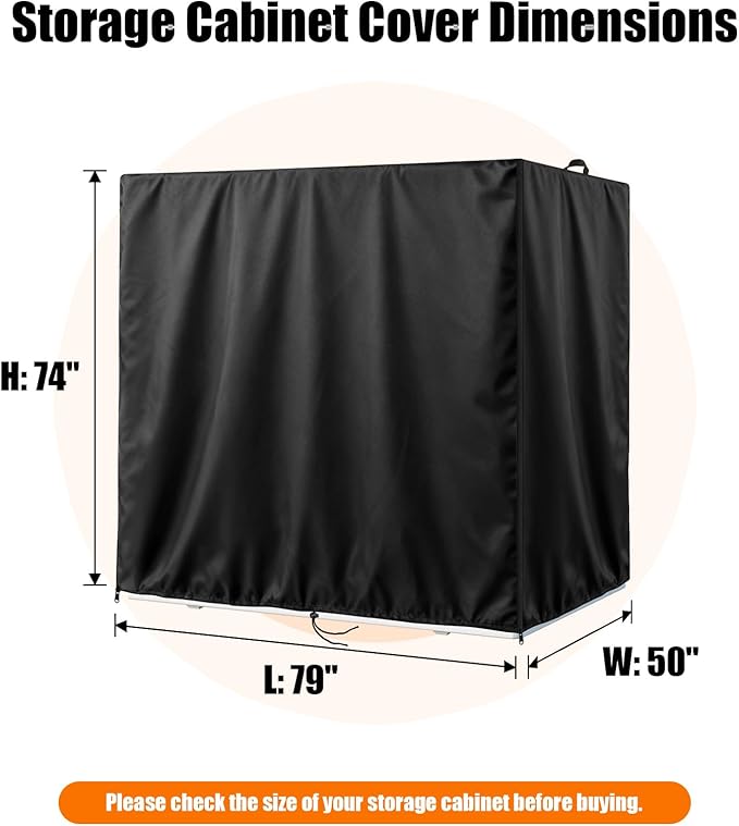 Kasla Storage Cabinet Cover, Outdoor Chest Storage Waterproof Cover, Weatherproof Cabinets Covers for Kitchen Patio Garden Backyard - 79"Lx50"Wx74"H
