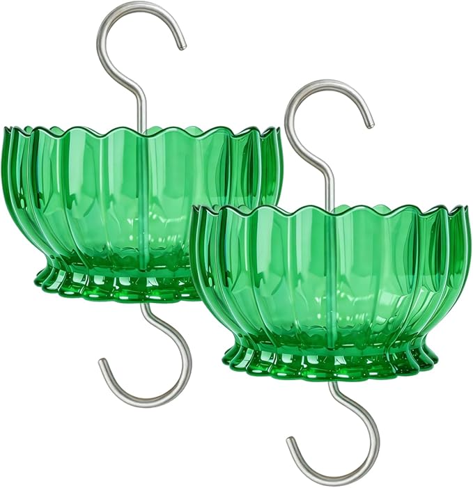 Extra Large Ant Moat for Hummingbird Feeder - Pack of 2PC x 9 OZ Capacity Insect Guard Daisy (Green)