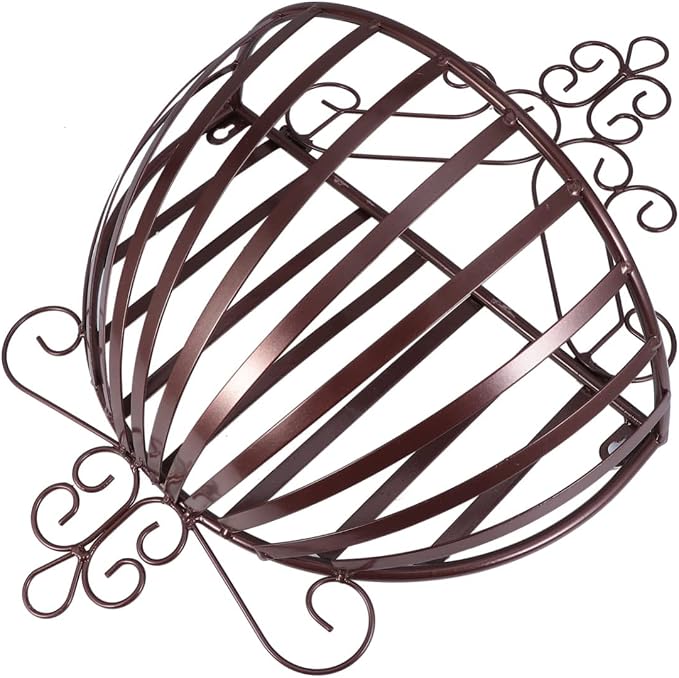 GANAZONO Railing Planters Outdoor Balcony Metal Wall Planter Basket Hanging Plant Basket Holder Half Round Hanging Baskets for Porch Balcony Fence Decor Bronze