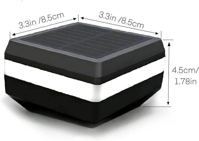 4-Pack Solar Fence Post Cap Lights, IP65 Waterproof for 2"x2" & 3"x3" Posts (5x5cm & 8x8cm), Outdoor Wall & Deck Lighting with Warm White/Cool White