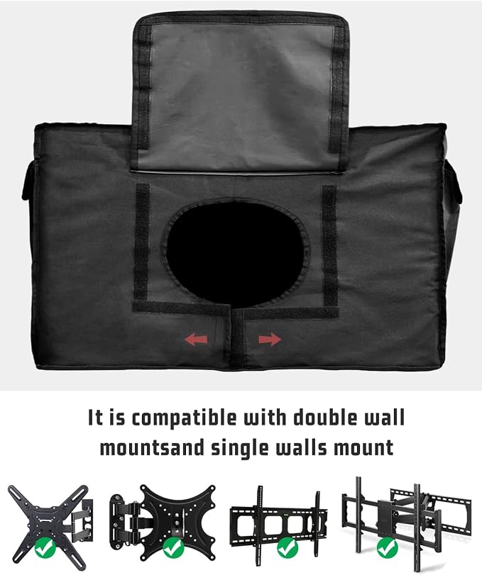Outdoor TV Cover 48-50 Inch Weatherproof, Teal Coastal Outdoor TV Enclosure with Zipper & Roll Up Front Flap, Summer Beach Nautical Abstract Art Waterproof TV Covers for Outside Flat Screen TV