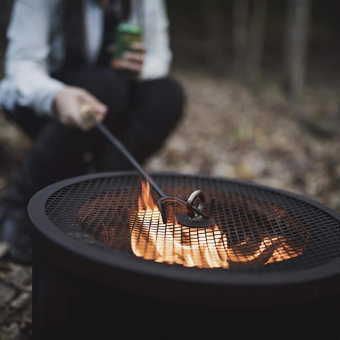 Blue Sky Outdoor Living Ridge Portable Fire Pit, Smokeless Fire Pit with Spark Screen, Lift, and Carrying Bag, Black