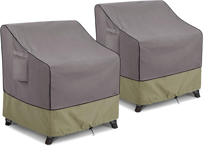 KylinLucky Outdoor Chair Covers Waterproof 31.5W x 33.5D x 36H inches 2pack, Heavy Duty Patio Furniture Cover for Outside Grey