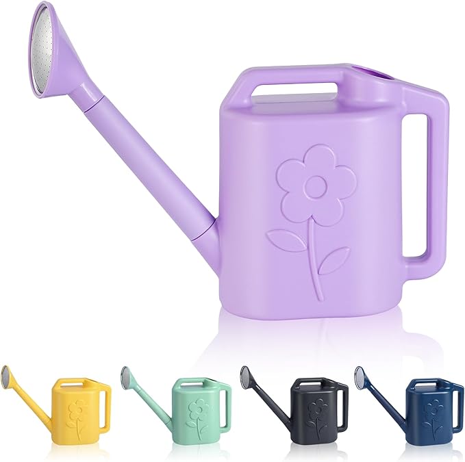 2.8L Watering Can for Indoor Plants, Garden Watering Cans for Outdoor Plant House Flower, Modern Plant Watering Can Large Long Spout with Sprinkler Head