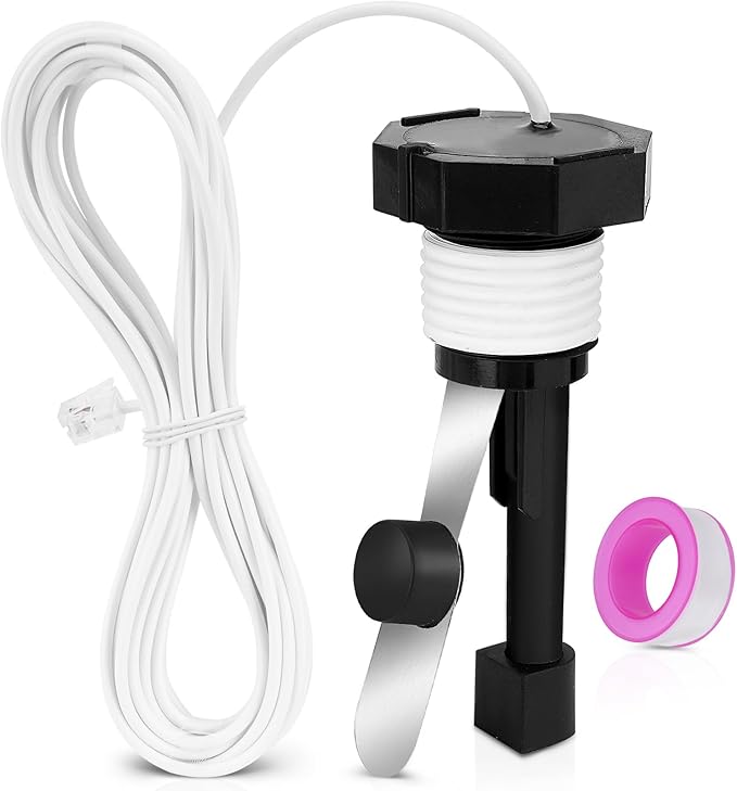 Upgraded GLX-FLO-RP Pool Flow Switch Assembly Compatible with Hayward Goldline Aqua Rite Salt Chlorine Generator System, Flow Sensor with 15ft Cable (Metal Probe)
