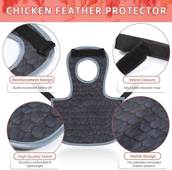 Chicken Saddles for hens, Chicken Apron Back Protector for Hens With Adjustable Strap, Chicken Hen Mating Saddle
