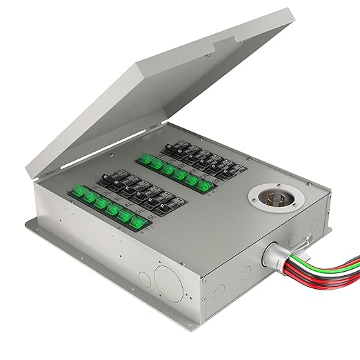 Nature's Generator Transfer Switch 12 Circuits 120/240V 30A Power Transfer Kit with Transfer Switch Flush Mount(Indoor)
