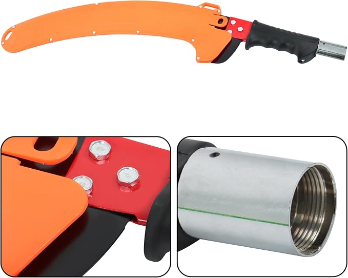 30FT Extendable Pole Saw, Manual Branch Trimmer with Long Handle, Manuals Tree Pruning Saws, 9 Knots Green