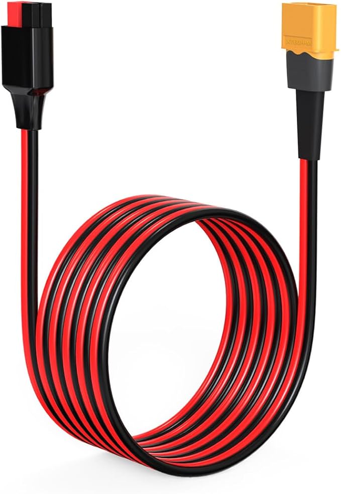 ELFCULB XT60 to Anderson Adapter, 12AWG XT60 Male to Anderson Connector Cable for Portable Power Station UAV RC Battery (6FT)