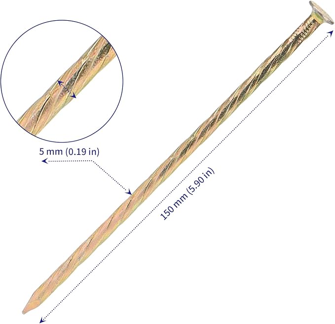 SOUJAP 200 Pack 6 Inch Metal Galvanized Landscape Spikes, Spiral Landscape Edging Spikes for Weed Barrier, Timber