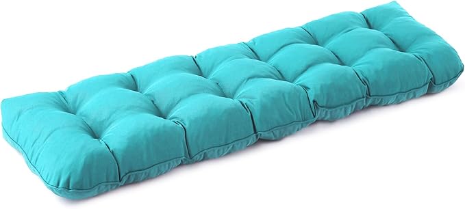 IPYNBAP Outdoor Bench Cushion, 48x18x5 Inch, Waterproof Bench Cushion for Outdoor/Indoor Furniture, Tufted Patio Bench Seat Cushion, Fade Resistant Outdoor Cushions for Porch Swing Couch, Teal Blue