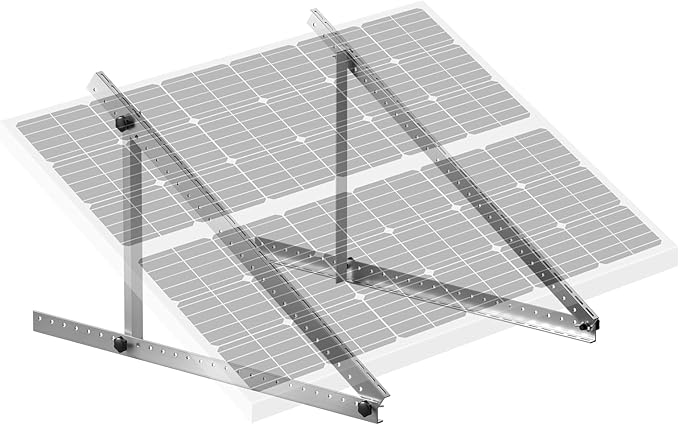 VEVOR 50-Inch Solar Panel Mounting Brackets, 0 to 90° Adjustable Tilt Mount Brackets Support 100-550W Solar Panels, Lightweight Aluminum Brackets with Folding Tilt Legs for RV, Roof, Boat, Off-Grid