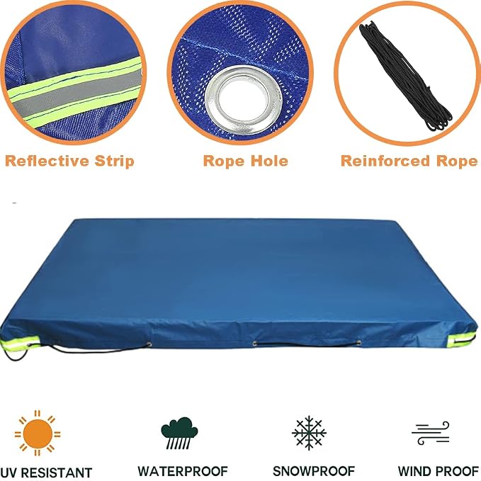 Tipping Trailer & Wagon Cover - Steel Folding Cargo Trailer Cover 72x48x5in Blue