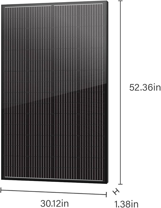 Newpowa 10BB Cell 200W Monocrystalline 200 Watt 12V Solar Panel Black Frame, High Efficiency RV Marine Boat Off Grid