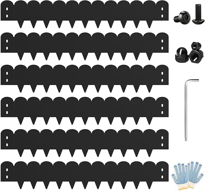 Steel Landscape Edging 20FT Kit – Metal Garden Edging with Scalloped Design, 8 Inch Galvanized Lawn Edging for Flower Bed Borders & Garden Border Edging