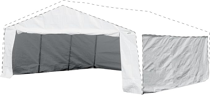 Caravan Canopy Domain Carport Sidewall Enclosure Set, 20' x 20', White, 22 lbs, Polyethylene Material, Sun Protection, Set of 4 Sidewalls, Frame and Top Not Included