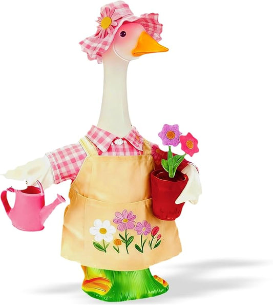 Gardener Porch Goose Outfits Spring Goose Outfit Cute Lawn Porch Goose Clothes Fits 23" Cement Plastic Goose Statue for Outdoor Garden Yard Patio Art Decor（Gardening Enthusiast）