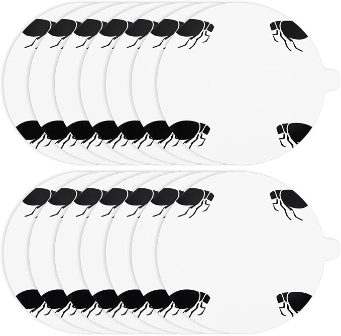 Flea Trap for Inside Your Home - Flea Trap Refill Discs,7.1 Inch Natural Sticky Glue Boards 14 Packs,Non-Toxic Refill Glue Pad Replacement Mat (Light White)