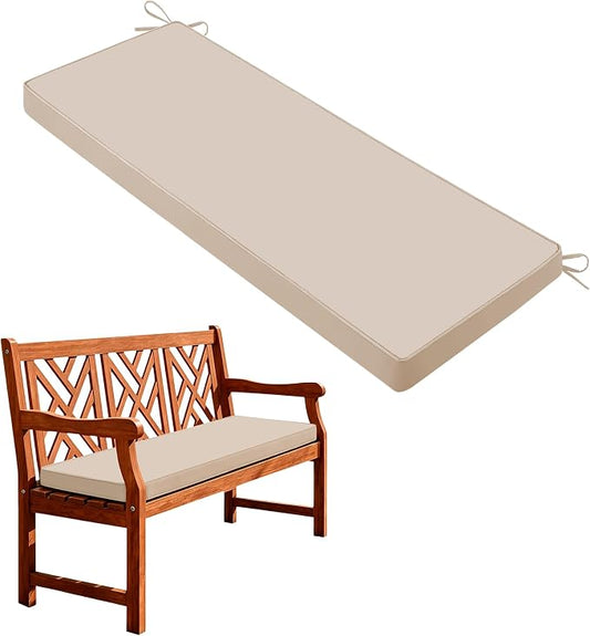 Outdoor Bench Cushions for Outdoor Furniture, 45x18 Inch, Waterproof Patio Furniture Cushion, Fade Resistant Bench Cushions for Porch Swing, Long Bench, Indoor, Beige