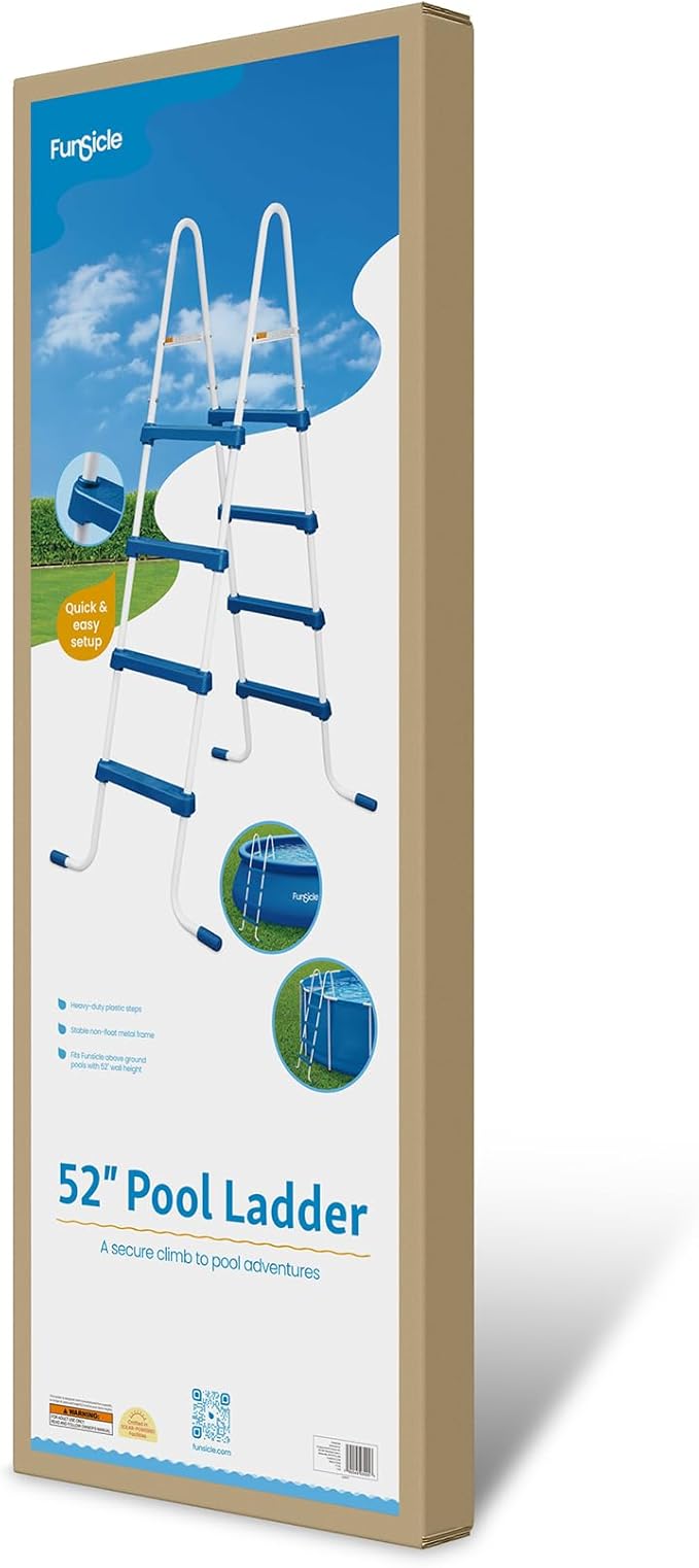 Funsicle 52" SureStep Pool Ladder, for Above Ground Swimming Pools, Blue & White