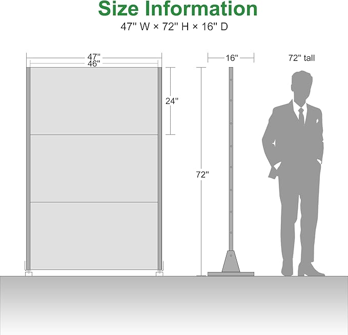 Casaphoria 72" H x 47" W Metal Outdoor Privacy Screen, Freestanding Decorative Divider for Patio, Deck, Balcony, and Garden with Stable Base, Black-Fence