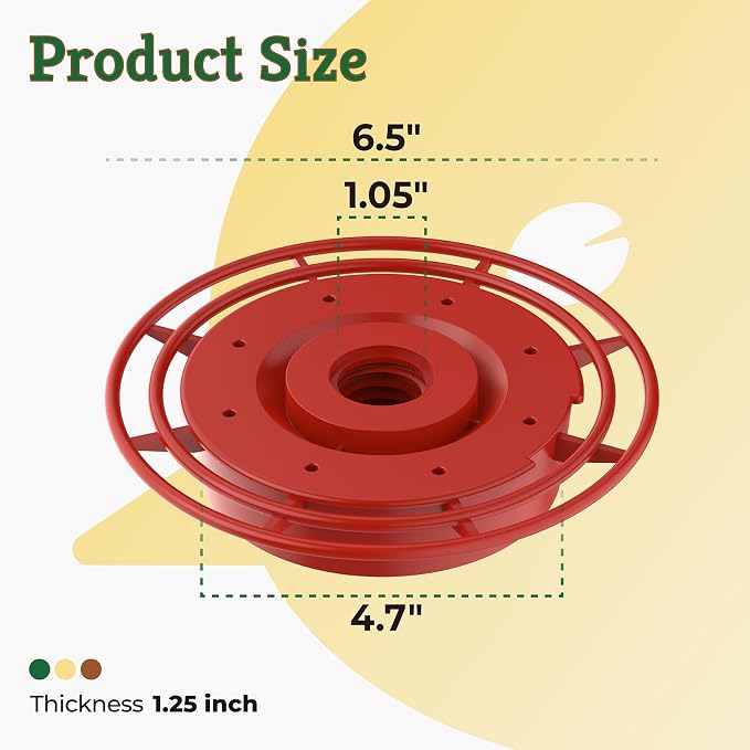 Hummingbird Feeder Replacement Base Compatible with Best-1 Hummingbird Feeders Replacement Bottom Plastic Outdoors Feeder Bottom 8-Port Water Feeder Parts, 2 Pack
