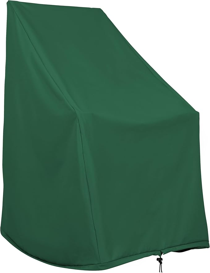 Shine Company Weatherproof Outdoor Rocking Chair Cover, 100% Woven Polyester, Elastic Cord with Toggle, Hunter Green