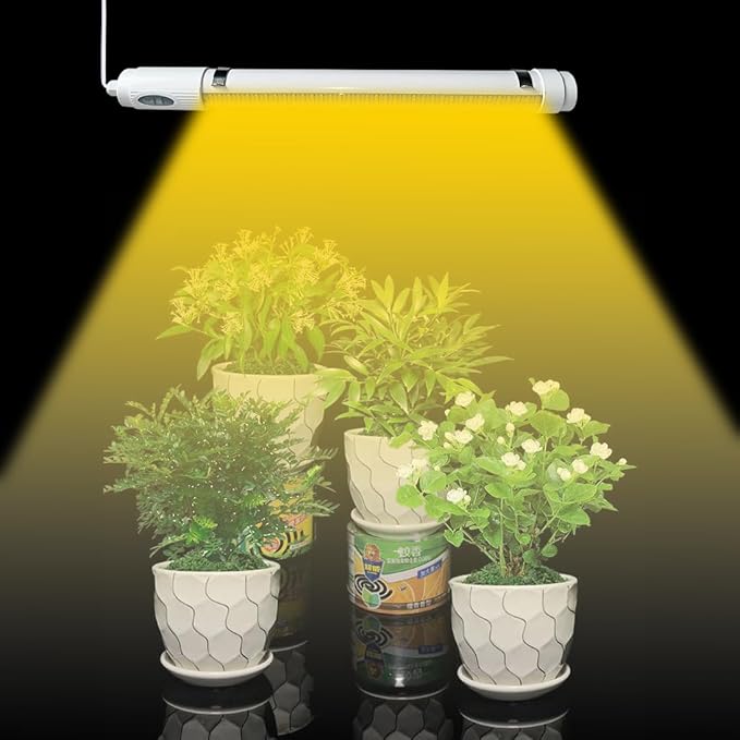 Bright Solar Powered Grow Light with Batteries Full Spectrum Growing LED Lamp for Outdoor Indoor Greenhouse All Stage Plants Waterproof Hanging Sunlike Growth Lights, Auto On Off, (Upgraded)