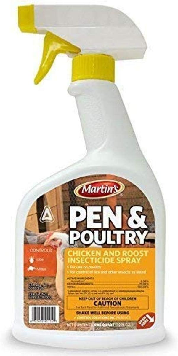 Martin's Pen Poultry Insecticide Spray 32oz Quart, White Bottle