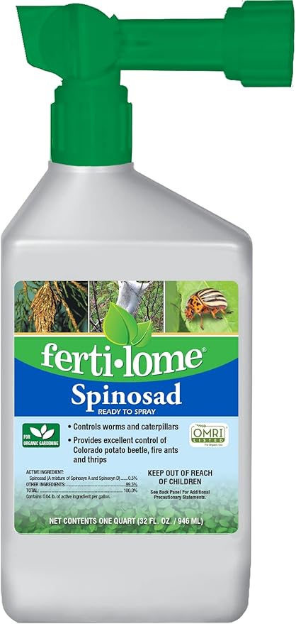 Fertilome (16064) Spinosad Insecticide Ready to Spray, Spinosad Bagworm, Tent Caterpiller & Chewing Insect Killer, OMRI Listed (32 oz.)