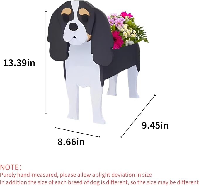 Cavalier King Charles Spaniel Dog Planter Plant Pots,Cute Dog Flower Planter,Gifts for Pet Lovers,Unique Animal Plant Pots,Office,Indoor Outdoor Garden Decor(9.45 * 8.66 * 13.39in)