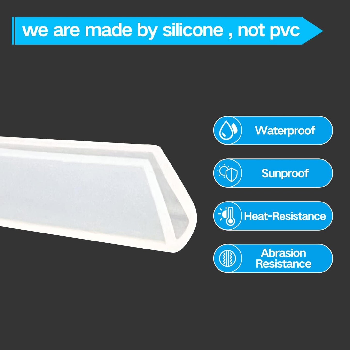 Clear Rubber Edge Trim，U Channel Silicone Rubber Edge Trim, 3/32" Slot, Fit for 1/16”-1/8", White Color, Edge Protector for Car Doors, Sheet Metal Parts