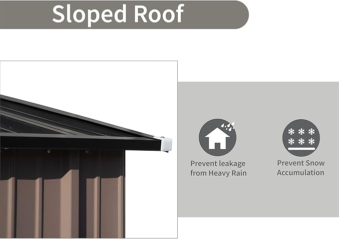 5ft x3ft Outdoor Storage Shed,Metal Storage Shed with Adjustable Shelf and Lockable Door, Outside Sheds Metal Garden Shed for Bike, Tool