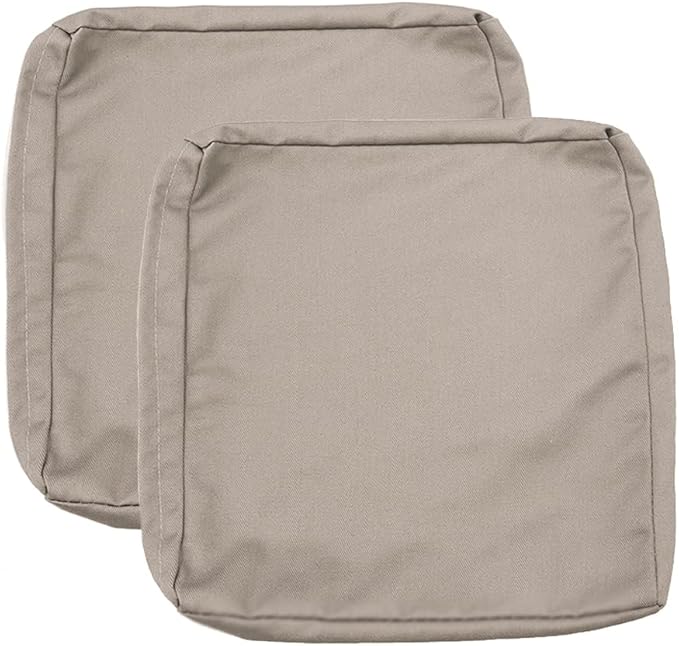 Sqodok Outdoor Cushions Covers 25X27, Patio Cushion Covers for Outdoor Furniture Waterproof Outside Seat Slipcovers Replacement Chair Cushion Covers 2pcs, Tan