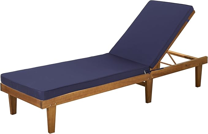Only choice Outdoor Lounge Chair Cushions Patio Chaise Lounge Replacement Cushions Funiture Seat Cushions Chair Pads (Navy Blue-1 pc)