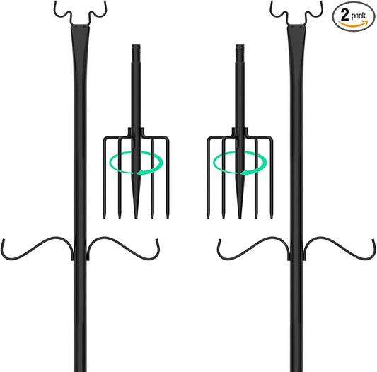Birdream 2 Pack 10FT String Light Poles for Outside with Shepherd's Hook, Metal Pole for Wedding Party Garden Backyard Patio Decor Decoractions