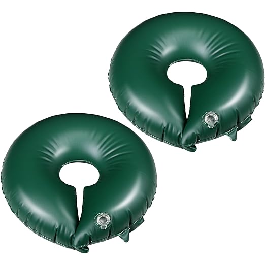 TaoBary 2 Pack 15 Gallon Tree Watering Ring Tree Watering Bag Slow Release PVC Drip Irrigation Water Pouch Brown Automatic Drip System for Planting Gardening Trees and Shrubs (15 Gallon)