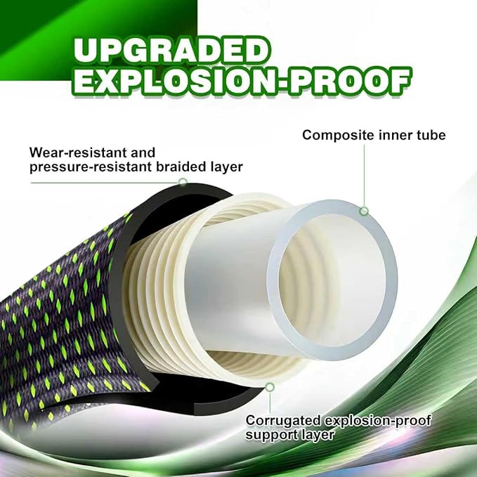 Garden Hose 50ft - Lightweight Water Hose, with 10-Pattern Nozzle, Triple-Layer Construction, All-Weather Hose,Flexible and Anti-Kink, Durable for Watering, Outdoor Use