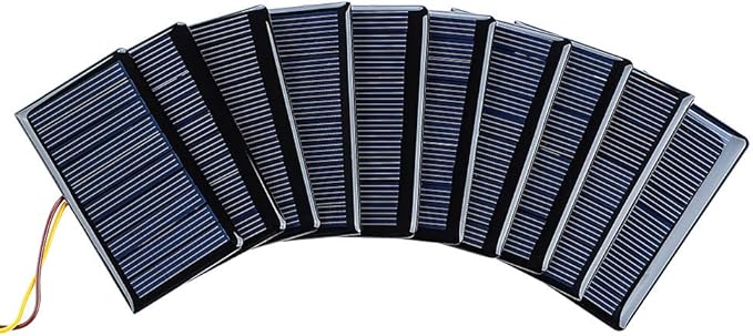 SUNYIMA 10Pcs 5V 60mA Mini Polycrystalline Solar Panels Cells 68mmx37mm/2.67"x1.45" for DIY Solar Cells Projects Toys